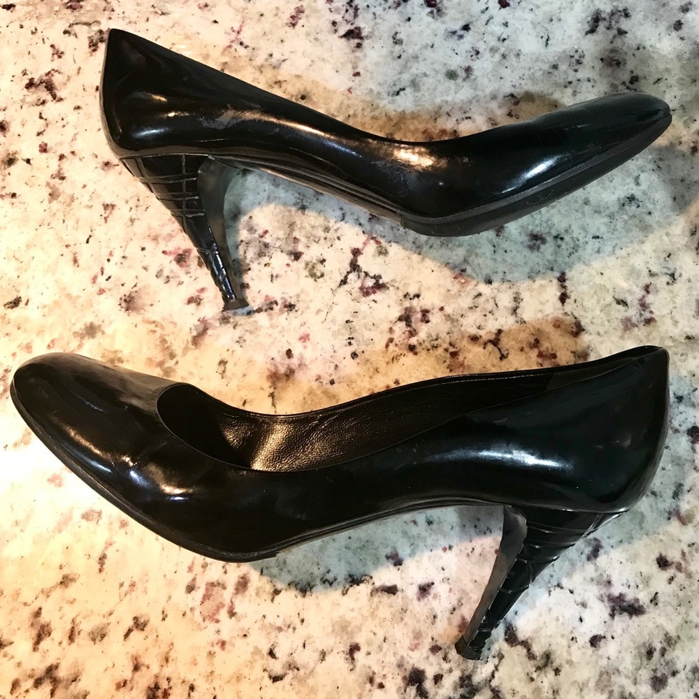 Burberry Black Patent Leather Nova Check Heel EU40